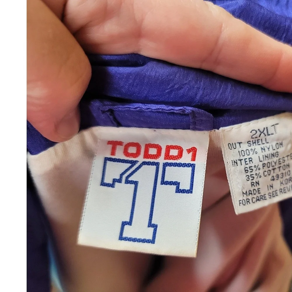 Vintage Todd1‎  90s Colorblock Fresh Prince Windbreaker Hip Hop Streetwear 2XLT